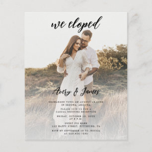 Flyer Foto de Boda de recepción de Elopement Elegant Bud