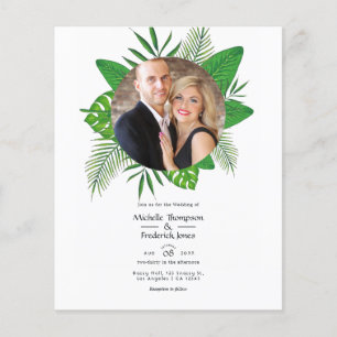 Flyer Foto de boda de verano tropical en la playa