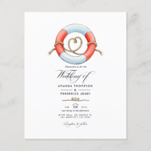 Flyer Foto de boda náutica acuarela