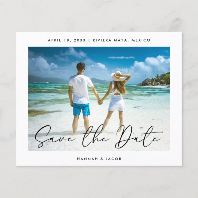 Flyer Foto de Budget Modern Save the Date (Frente)