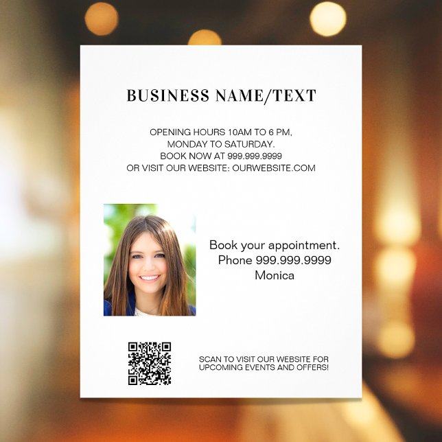 Flyer Foto de código qr de salón de belleza negocio de m (Subido por el creador)