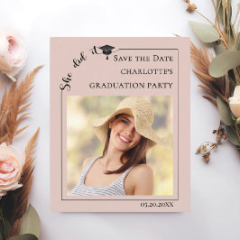 Flyer Foto de Cumpleaños de Graduación con Tono Rosa - S