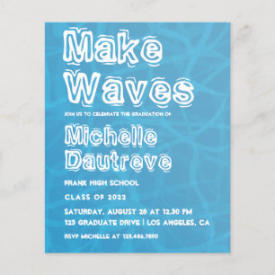 Flyer Foto de fiesta de graduación de surfista genial