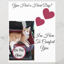 Flyer Foto de gato, citas delante y detrás, pata, corazó