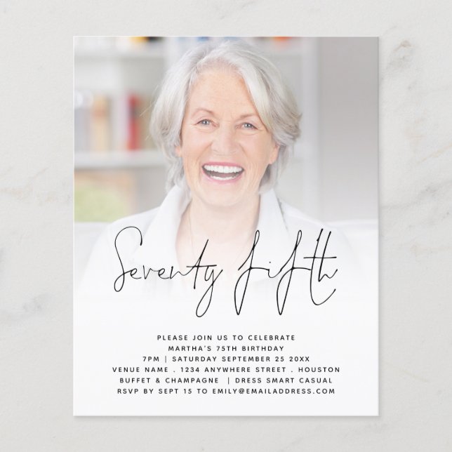 Flyer Foto de guión de PAPER 75ª invitación a fiesta de  (Frente)