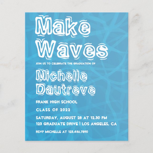 Flyer Foto de la fiesta de graduación para surfistas de  (Frente)