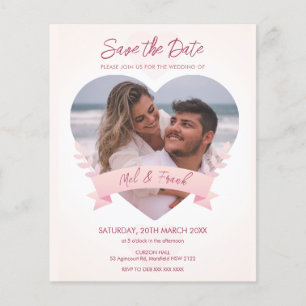 Flyer Foto de Love Heart Save the Date Invitation