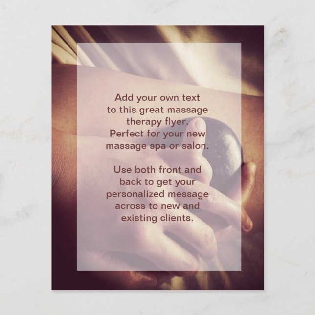 Flyer Foto de Masaje de Piedra Caliente (Frente)