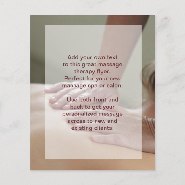 Flyer Foto de masaje sueco (Frente)