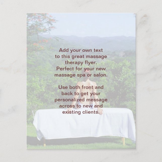 Flyer Foto de masaje sueco (Frente)