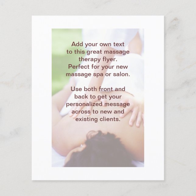 Flyer Foto de masaje sueco (Frente)