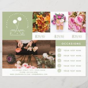 Flyer Foto de negocios de floristería minimalista