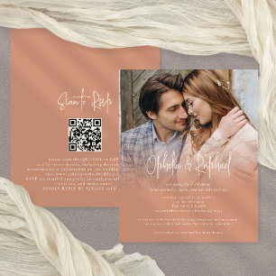 Flyer Foto de PAPER QR Invitación a la boda de Boho Terr