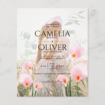 FOTO DE PINK CALLA LILIES SOBRELAY WEDDING INVITE