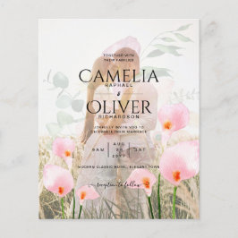 FLYER FOTO DE PINK CALLA LILIES SOBRELAY WEDDING INVITE