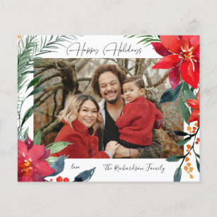 Flyer Foto de Poinsettia de Budget Happy Holidays