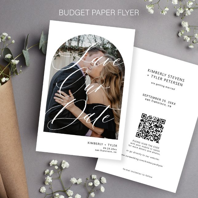 Flyer Foto de presupuesto Boda blanca QR CODE guardar la (Subido por el creador)