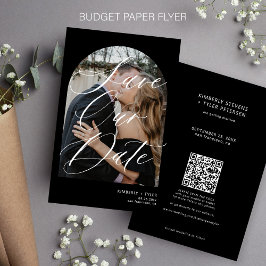 Flyer Foto de presupuesto CÓDIGO QR boda negra guardar l