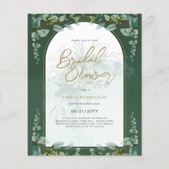 Flyer Foto de presupuesto Invitación a ducha de novia Ho (Frente)