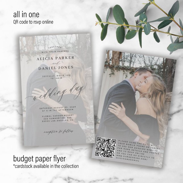 Flyer Foto de presupuesto QR invitación a boda moderna s (Subido por el creador)