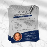 Flyer Foto de Purpurina de notario móvil de la Marina Az<br><div class="desc">Volantes fotográficos de Purpurina Blue & Silver,  Servicio de Notario Móvil.</div>