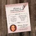 Flyer Foto de Purpurina de oro del servicio notarial móv<br><div class="desc">Volantes fotográficos de Purpurina Gold Rosa del Servicio Notario Móvil.</div>