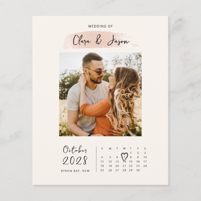 Flyer Foto del calendario del presupuesto Guardar la inv (Frente)