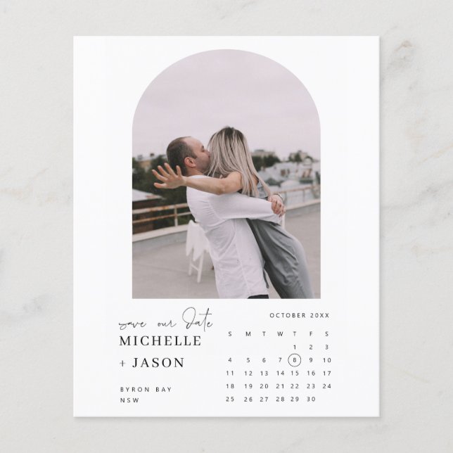 Flyer Foto del calendario del presupuesto Guardar la inv (Frente)