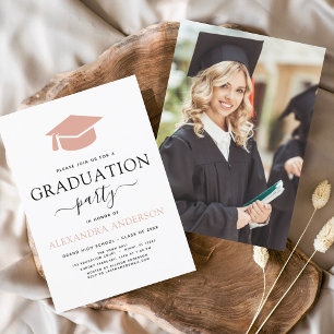 Flyer Foto Elegante Rosa De Graduación Presupuestaria 20