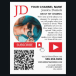 Flyer Foto en círculo y código QR, Youtube - Vlogger<br><div class="desc">Circled Photo & QR Code,  Youtube - Vlogger Advertising Flyer by The Business Card Store.</div>