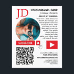 Flyer Foto en círculo y código QR, Youtube - Vlogger<br><div class="desc">Circled Photo & QR Code,  Youtube - Vlogger Advertising Flyer by The Business Card Store.</div>