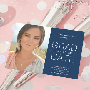 Flyer Foto Minimalista de Invitación de graduación de pr