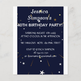Flyer Foto moderna azul 40 cumpleaños fiesta | Invitació