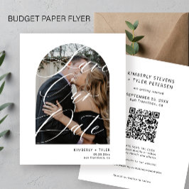 Flyer Foto moderna de presupuesto Boda QR CÓDIGO ahorrar