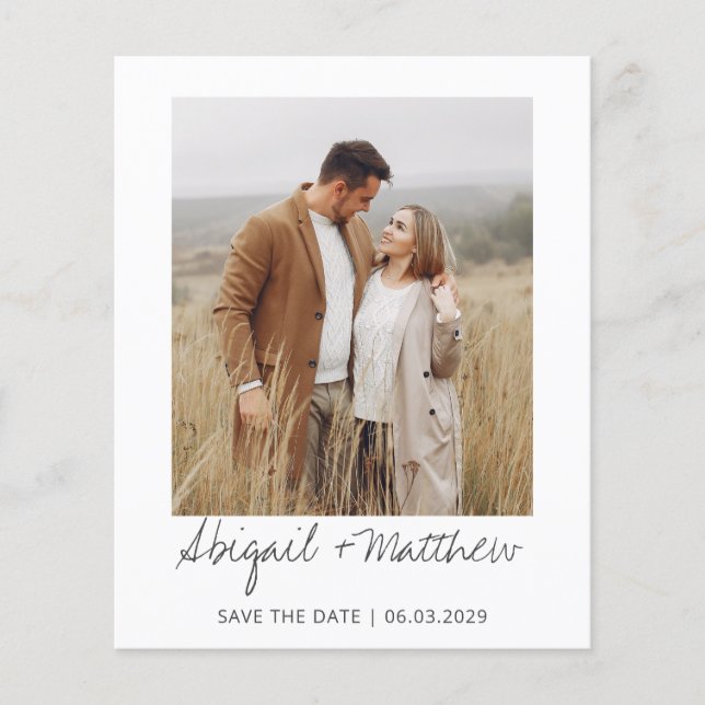 Flyer Foto Moderna Escrita A Mano Guardar La Invitación  (Frente)