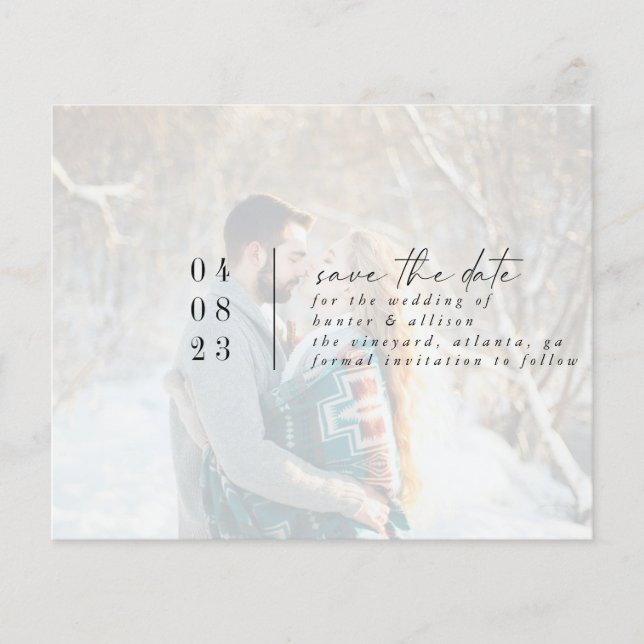 Flyer Foto moderna Guardar la fecha (Frente)