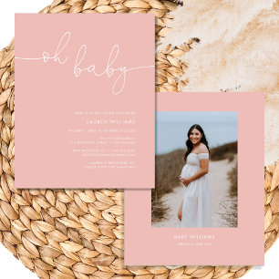 Flyer Foto moderna Rubor Chica rosa Baby Shower