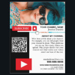 Flyer Foto personalizada y código QR, Youtube - Vlogger<br><div class="desc">Fotos personalizadas y código QR,  Youtube - Volante publicitario Vlogger de The Business Card Store.</div>