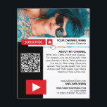 Flyer Foto personalizada y código QR, Youtube - Vlogger<br><div class="desc">Fotos personalizadas y código QR,  Youtube - Volante publicitario Vlogger de The Business Card Store.</div>