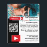 Flyer Foto personalizada y código QR, Youtube - Vlogger<br><div class="desc">Fotos personalizadas y código QR,  Youtube - Volante publicitario Vlogger de The Business Card Store.</div>