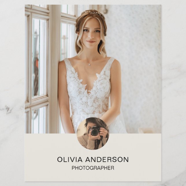 Flyer Foto Personalizado moderna Fotógrafa QR (Frente)