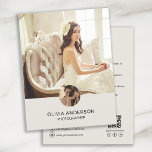 Flyer Foto Personalizado moderna Fotógrafa QR<br><div class="desc">Cree un folleto profesional y moderno con dos fotos personalizados en la parte delantera y detalles personalizados, además de un escaneado código QR en la parte posterior para facilitar el trabajo en red. Ideal para diseñadores de interiores, fotógrafos, artistas, diseñadores de moda y otros profesionales creativos que buscan crear una...</div>
