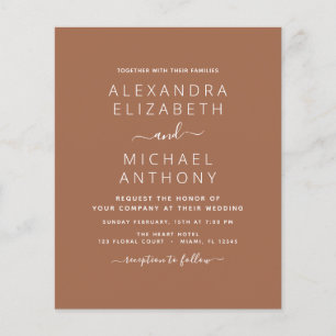 Flyer Foto presupuestaria Terra Cotta Boho Boda Simple