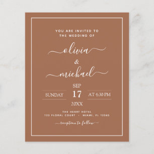 Flyer Foto presupuestaria Terra Cotta Boho Boda Simple V