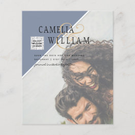 Flyer Foto PRESUPUESTO Guardar la fecha AZUL Código QR R