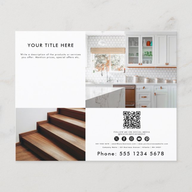 Flyer Foto promocional de Business 2 Código QR Medios so (Frente)