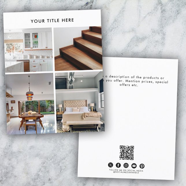 Flyer Foto promocional de Business 4 de doble cara (Business 4 Promotional Photo Double Sided Flyer)