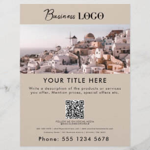 Flyer Foto promocional de negocios y texto Contacto de c