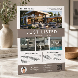 Flyer Foto QR de casa de bienes raíces en venta