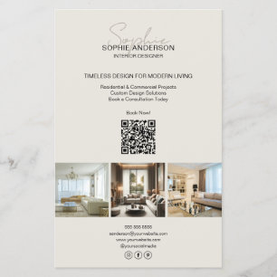 Flyer Foto QR de guión moderno profesional empresarial